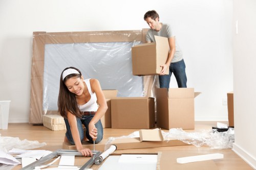 Moving home service in Orpington with boxes and furniture prepared for transport