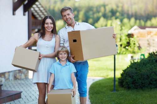 Moving day checklist and packed boxes for an Orpington removal
