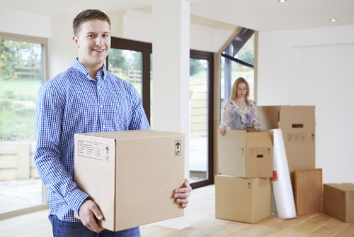 Local movers handling furniture for a home relocation